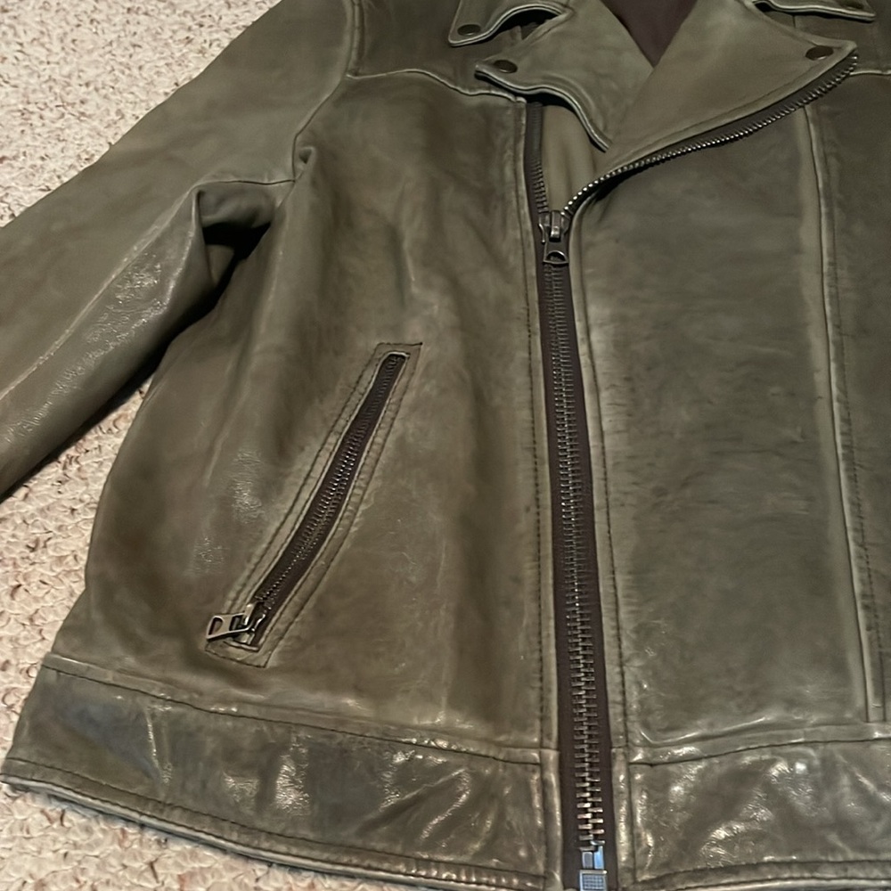 Levi's Dark Green Leather Jacket - Picture 2 of 10